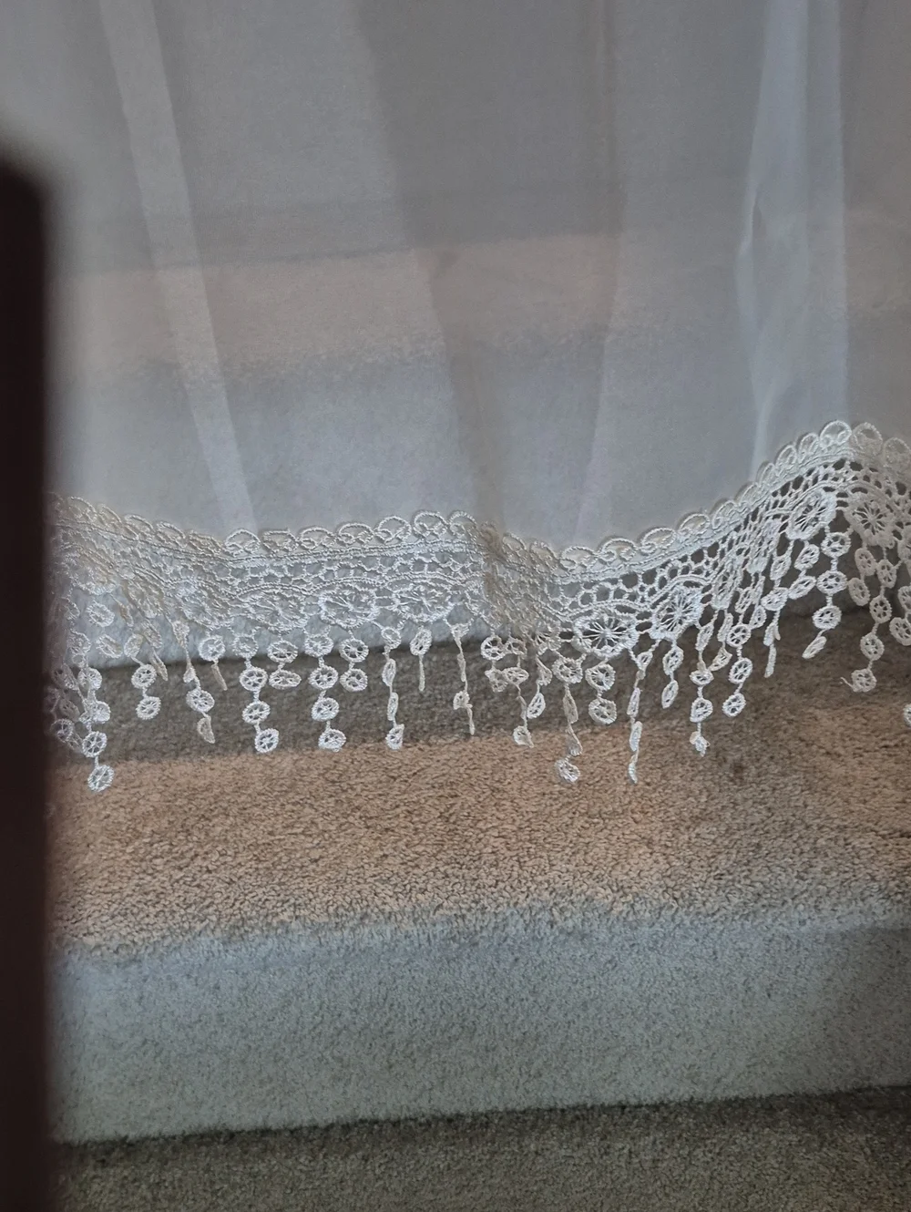 Sheer White Lace Valance Curtain